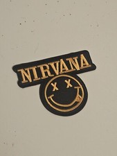 Nirvana band Smiley Face Embroidered Patch Iron-On Sew-On US ship Rock Grunge