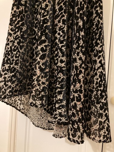M&S Velvety devore style black beige asymmetrical skirt BNWT Size 10 - Picture 9 of 13
