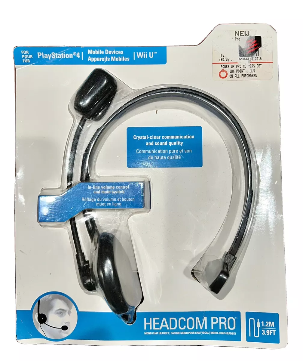 Mad Catz Headcom Pro PS4 Gaming Mono Chat Headset Headphone NIB