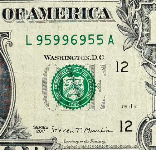 High Serial Number 95.99M Near 96M Roll Over 95996955 Fancy Serial Number Dollar