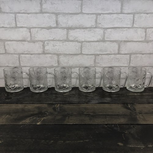 Indonesia KIG Clear Glass Texture Fruit Pattern 10 oz Glasses Set of 6 - Picture 2 of 9