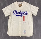 Pee Wee Reese Signed Jersey #1 Baseball HOF Brooklyn Dodgers Autograph Beckett