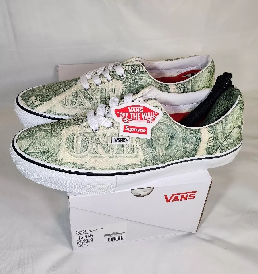 Supreme x Vans Dollar Bill Green "Skate Era" Mens Size