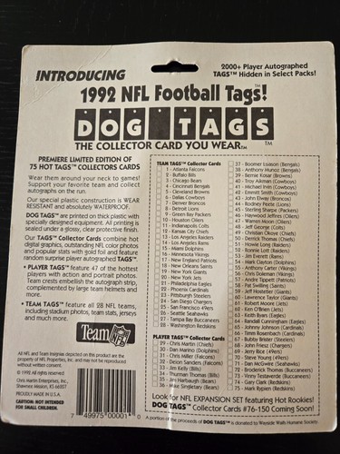 Vintage 1992 DAN MARINO Miami Dolphins TEAM NFL DOG TAGS Pack of 4 Set SEALED - Picture 2 of 2