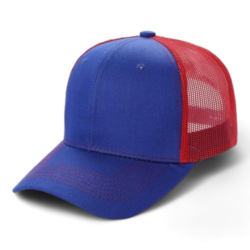 Trucker Hat Cotton Mesh Baseball Snapback Cap Flat Visor Plain Hip Hop Mens MB - Picture 124 of 135