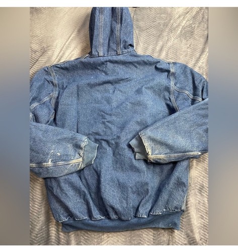 Carhartt J139 Active Jacket Coat 2XLT Men’s Vtg Denim Blanket Lined Distressed - Picture 11 of 11