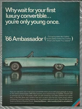 1966 Rambler AMBASSADOR advertisement, 2-door convertible Ambassador 990 AMC