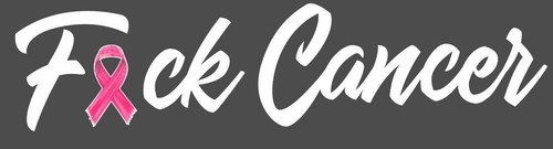 FUCK-CANCER PINK Ribbon Decal/sticker WINDOW 575x130mm Van Ute 4x4 Car CURSIVE - Picture 5 of 6