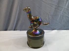 Fenton by Mosser Titanium Carnival Glass Dinosaur on the Font Figurine