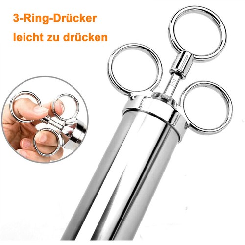 Edelstahl Marinierspritze BBQ Bratenspritze Gewürzspritze Fleischspritze 60ml - Bild 2 von 14