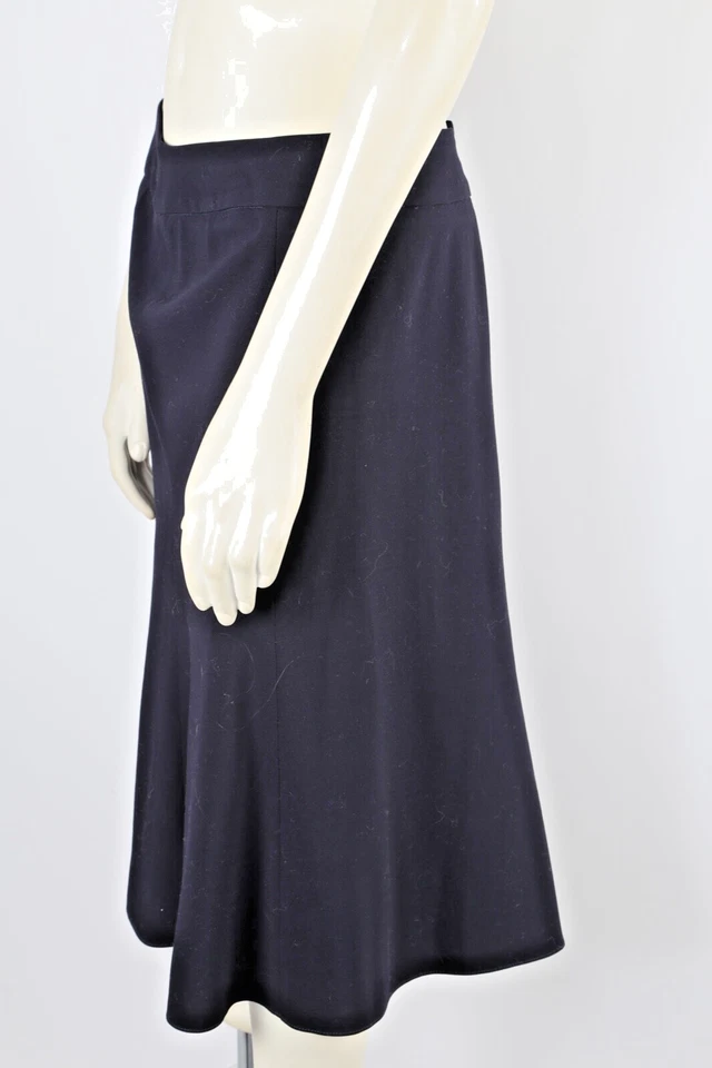 ARMANI A-Line Lana Negra Hasta la Rodilla Mujer Talla 10 Clásico Chic Foto 3 de 4