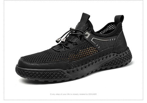 Men's Casual Shoes Summer Breathable Mesh Quick Lacing Outdoor Sneakers - Picture 11 of 17