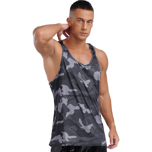 Herren Camouflage Trägershirt Gym Fitness Tank Top Ärmellos T-Shirt Muskelshirt - Bild 54 von 66
