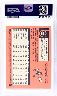 2018 Topps Heritage Ronald Acuna Jr. #580 PSA 10 Rookie RC