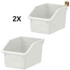 2x IKEA SOCKERBIT Storage Box White Plastic Durable Home Office Organizer Bin