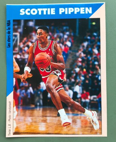 NBA STAR VERY RARE ROOKIE CARD 1993 SCOTTIE PIPPEN CHICAGO BULLS FRENCH EDITION - Photo 1 sur 2