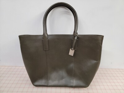 ECCO Olive Green Leather Women s Handbag Tote Bag Purse Thick Sturdy Leather