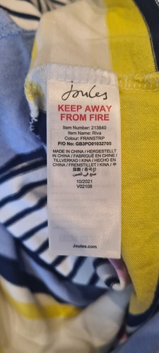 Joules Riva Dress Blue White Striped Size M - Picture 7 of 7