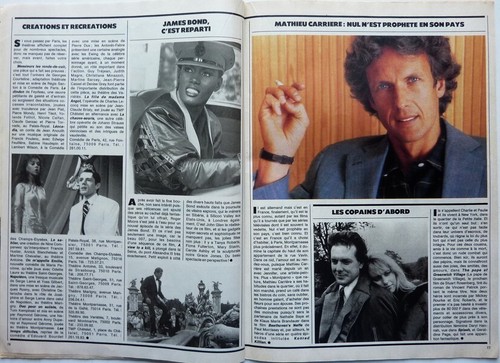 Mag INTIMITE 1984: NATHALIE BAYE_CLAUDE NOUGARO_CHARLES BRONSON_MATHIEU CARRIERE - Picture 5 of 5