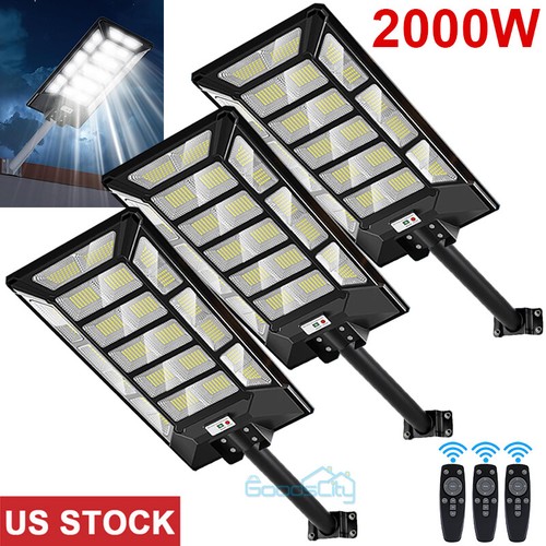 REAL 2000W Commercial Road Lamp, 9999990000LM Solar Street Light Dusk-to-Dawn - Picture 6 of 94