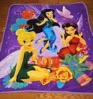 2011 DISNEY Tinker Bell & Friends Purple Fleece Hooded Blanket Northwest Co