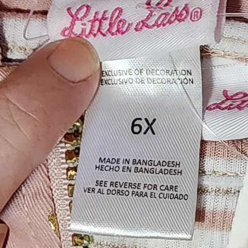Little Lass Girls Pink Jacket Outfit 6X Pants Shirt Coat Gold Butterflies - Picture 9 of 12