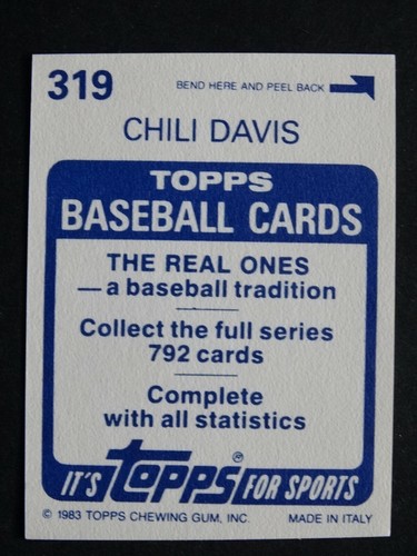 1983 Topps Stickers Baseball Cards Complete Your Set U Pick From List 201-330 - Picture 160 of 175