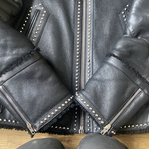 Givenchy Black Leather And Shearling Jacket - Picture 4 of 14