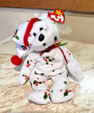 Vintage Ty Beanie Baby 1998 Holiday Teddy Holly & Berries Bear Collectible