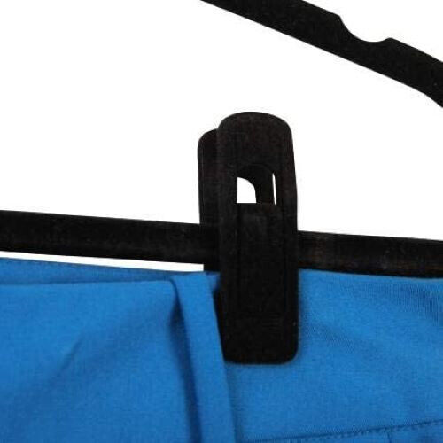 50 schwarze Samt Kleiderbügel Clips Kleiderbügel Finger Pinch Grip Clip On Rock Hose - Bild 2 von 2