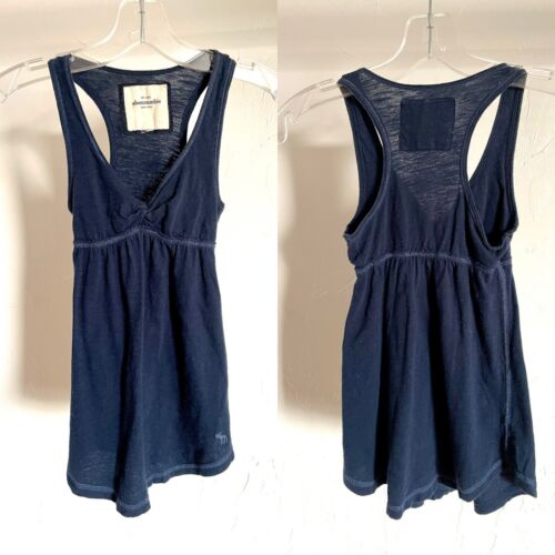 VINTAGE Y2K Abercrombie & Fitch Kids Twist Front Cotton Tunic Top Size Medium - Picture 2 of 11