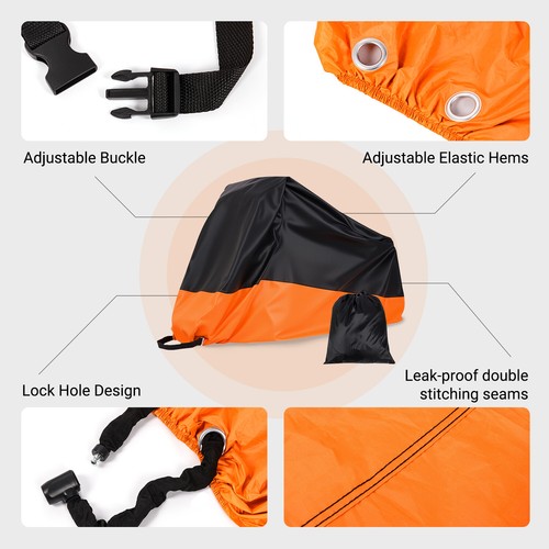 Waterproof Bike Cover Bicycle Cover with Lock Holes Rain Dust Sun UV Protector - Picture 9 of 14