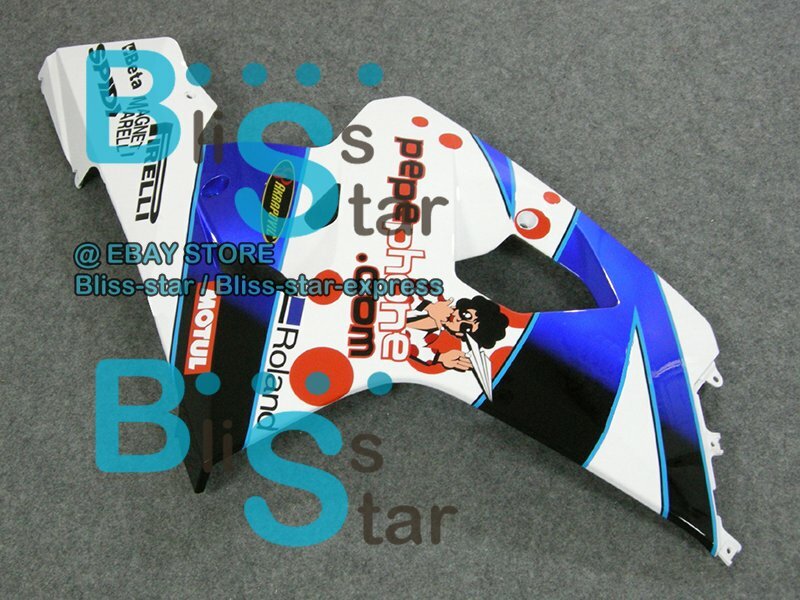 Blue White GSXR750 Fairing For SUZUKI GSX-R600 GSX-R750 2004-2005 06 B1 image