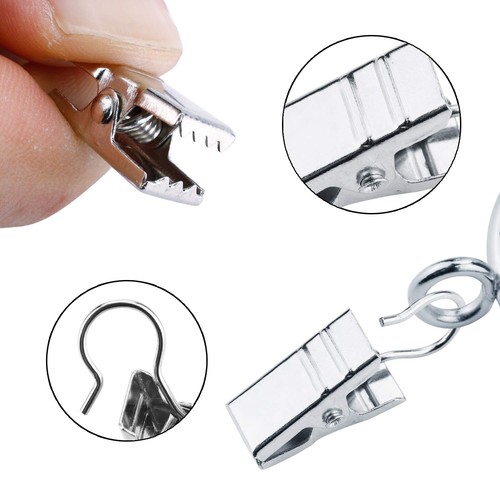 120 Pack Heavy-Duty Hook Clip Set Metal Curtain Clips for Curtain Photos Home - Picture 3 of 7