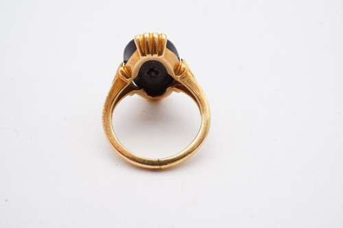 Anillo vintage de diamantes de ónix negro de oro amarillo de 10k talla 1,75 - Imagen 5 de 13