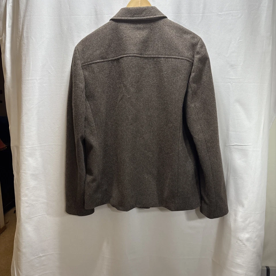 Chaqueta Camisa Mujer Vintage J.Crew Mezcla Lana M Marrón Cremallera Y2K Foto 2 de 4