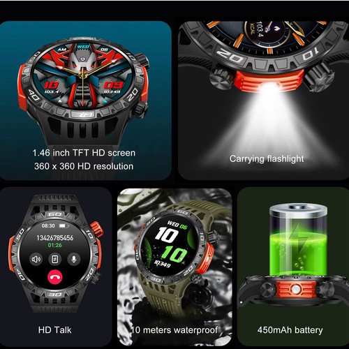 Smartwatch dla mężczyzn Response Dial Calls 1 46 cali HD IP68 Wodoodporny Sc CHP - Zdjęcie 17 z 24