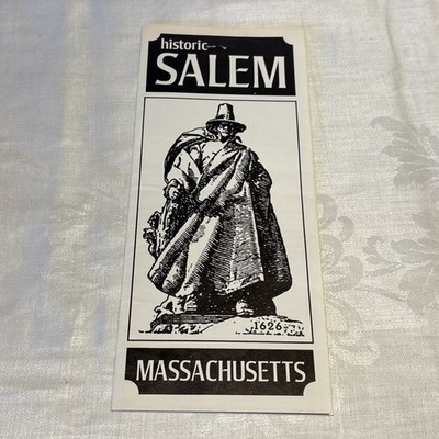 1980s Historic Salem Massachusetts Vintage Travel Brochure Events Lodging Map