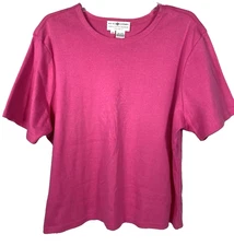 Real Clothes Saks Fifth Avenue Salon Z Women’s Cotton Pink SS Shirt Size 2XL