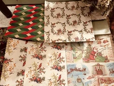 VINTAGE LOT OF CHRISTMAS WRAPPING PAPER 20 LOOSE SHEETS 60’s 70’s Gift Wrap Exc.