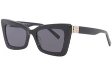 MCM MCM703S 001 Sunglasses Women's Black/Grey Lenses Fashion Cat Eye 54mm