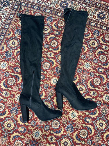 Nie getragene Tilly London Black Though High Heel Stiefel UK 8 EU 41