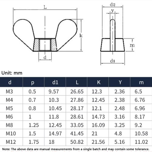 Wing Nuts Metric Butterfly Nuts Solid Brass M3 M4 M5 M6 M8 M10 M12 M14 M16 - Picture 2 of 9