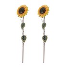 2 Pcs Sunflower Garden Stakes Iron Sunflower Stakes Outdoor sunflower stake