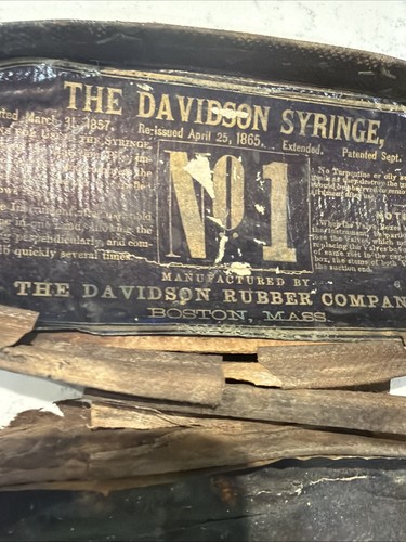 Antike Ära / Bürgerkrieg Ära Davidson Spritzenkasten für Nr. 1 Hartgummispritze - Bild 3 von 15