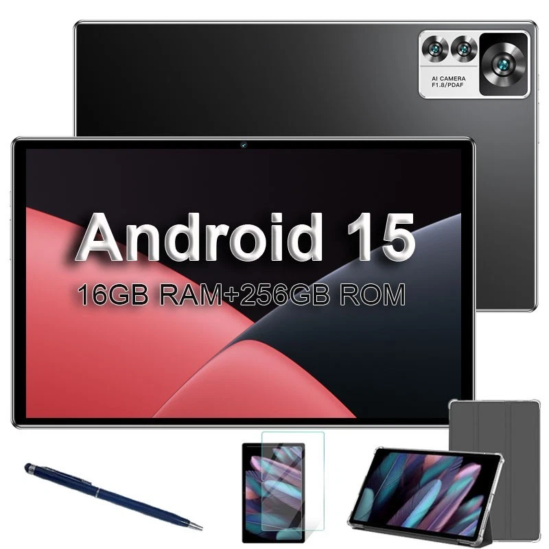 Neu 10.1" Tablet Android 15 16GB RAM+256GB ROM 8000mAh WlFl Octa Core Gemini AI