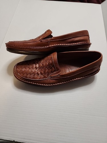 JOHNSTON & MURPHY 20-7324 Mens 11 1/2 M Brown Woven Loafers Made in Brazil - Picture 5 of 5