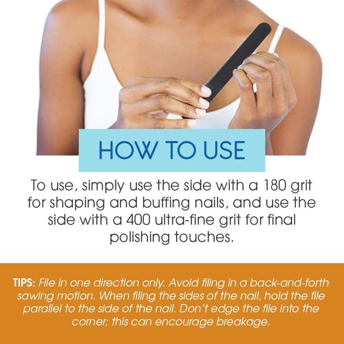 Cushion Core Nail File Set 180/400 Grit, Black (100 Count) - Picture 7 of 8