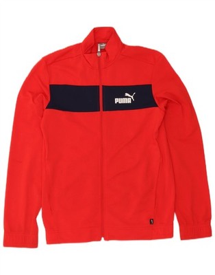 Puma Jungen Trainingsanzug Oberteil Jacke 15-16 Jahre rot Colourblock Polyester CA17