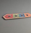 VTG Country Rooster Checkered Tapestry Table Runner Long Y2K Quirky Chicken Deco